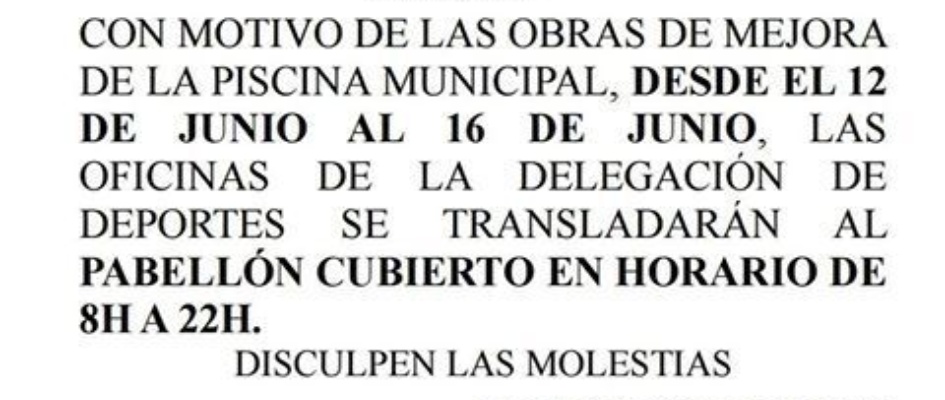 cartel cambio ubicacion delegacion deportes