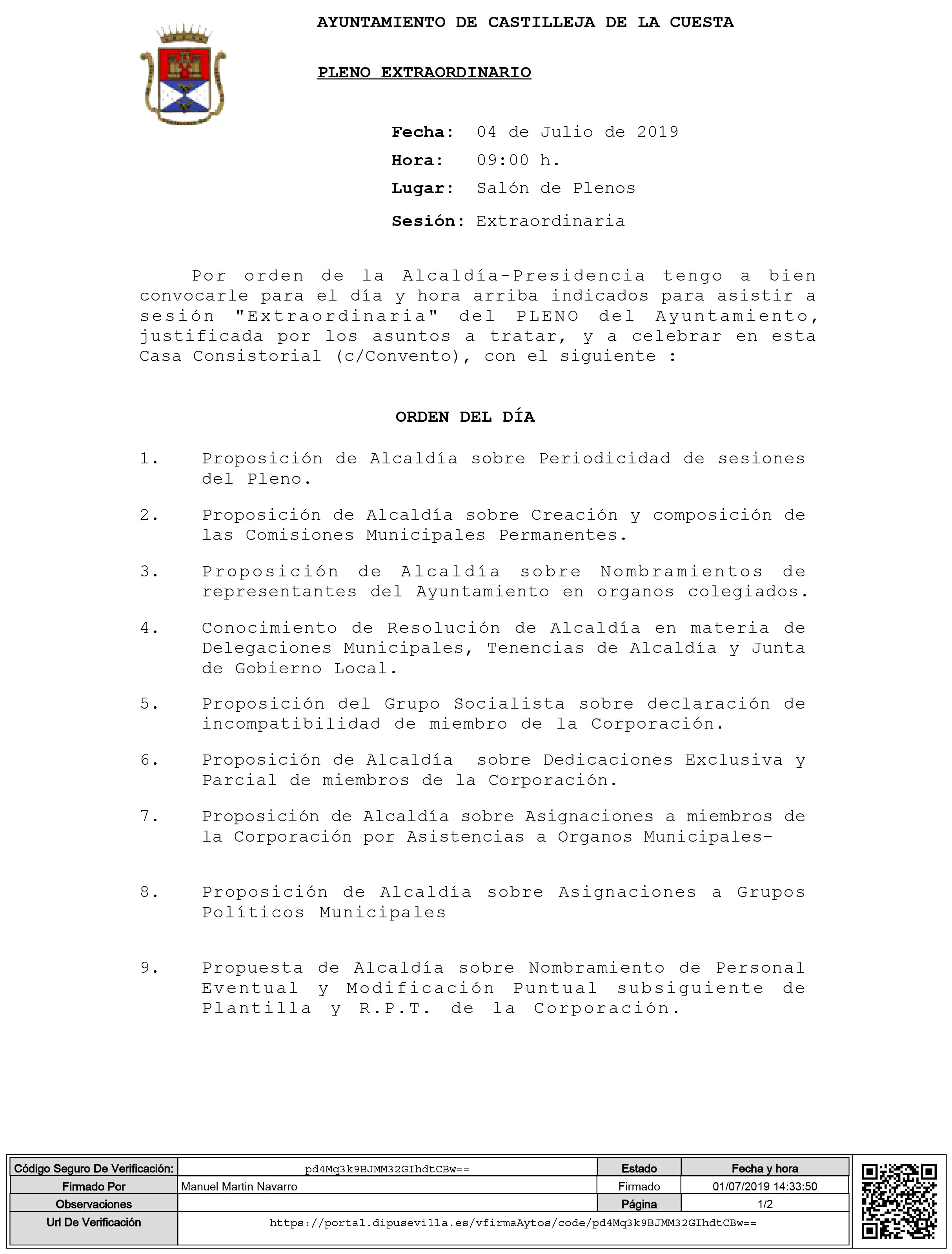 1 Pleno Extraordinario 04-7-19  900 h