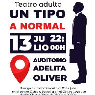 Cartel teatro un tipo a normal