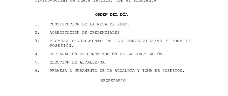 Pleno Extraordinario Constitucion del Ayuntamiento. Toma de posesión 2019
